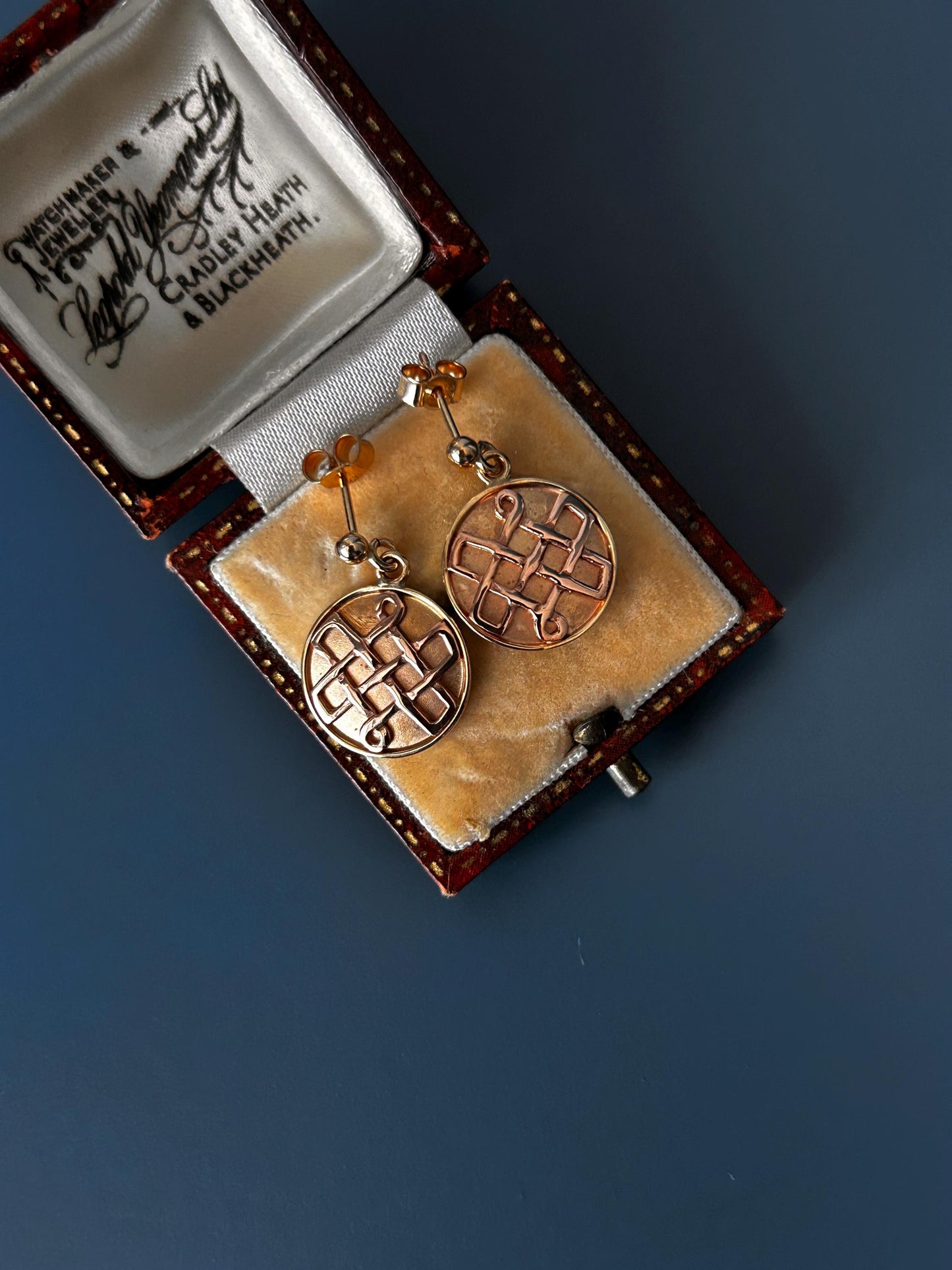 Vintage Clogau 9ct Gold Celtic Knot Earrings Drop - Lady Guinevere Collection