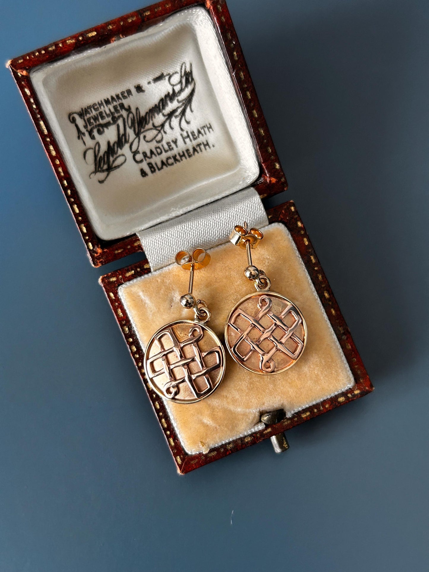Vintage Clogau 9ct Gold Celtic Knot Earrings Drop - Lady Guinevere Collection