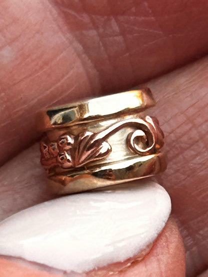 Vintage Clogau 9ct Gold Spacer Pendant Barrel Bead Charm Tree of Life Yellow and Rose Gold