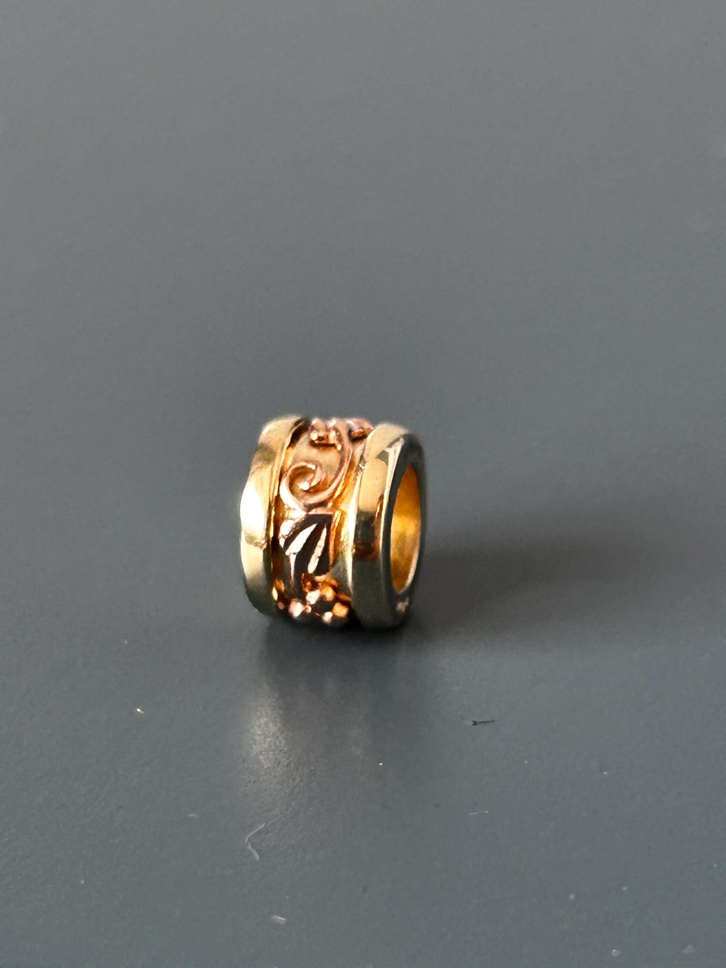 Vintage Clogau 9ct Gold Spacer Pendant Barrel Bead Charm Tree of Life Yellow and Rose Gold