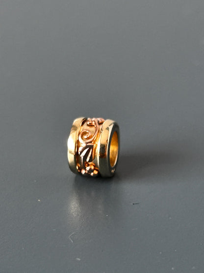 Vintage Clogau 9ct Gold Spacer Pendant Barrel Bead Charm Tree of Life Yellow and Rose Gold