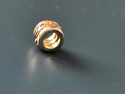 Vintage Clogau 9ct Gold Spacer Pendant Barrel Bead Charm Tree of Life Yellow and Rose Gold