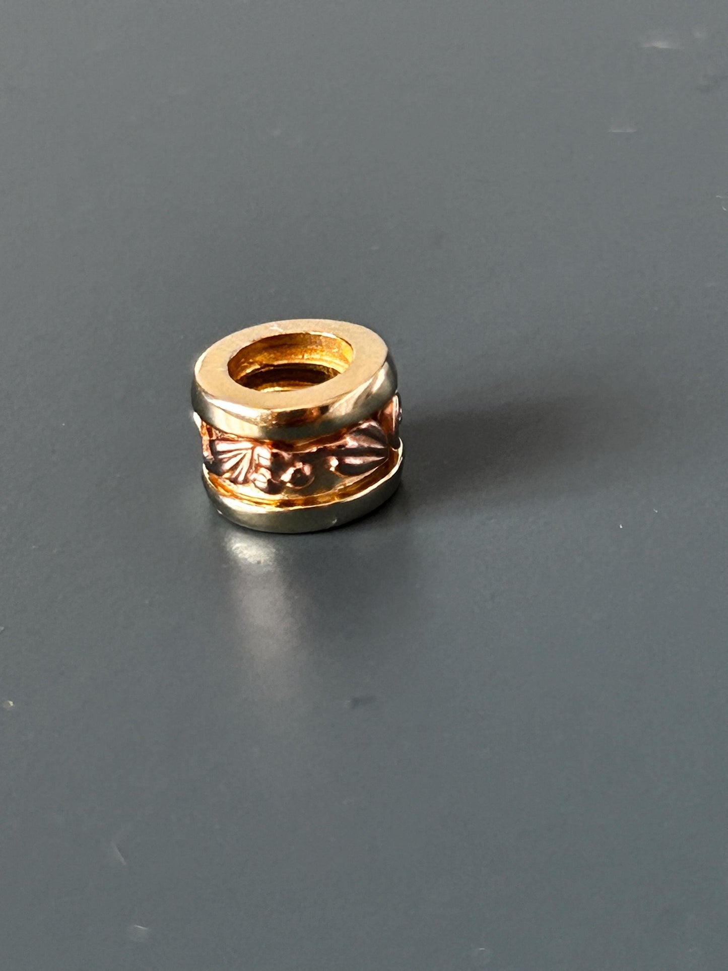 Vintage Clogau 9ct Gold Spacer Pendant Barrel Bead Charm Tree of Life Yellow and Rose Gold