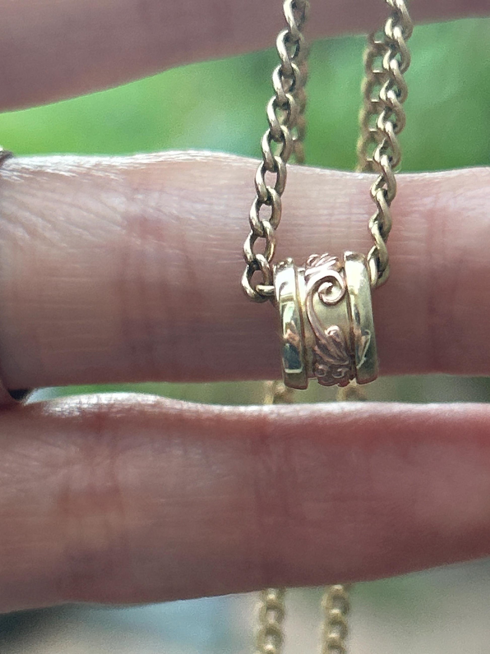 Vintage Clogau 9ct Gold Spacer Pendant Barrel Bead Charm Tree of Life Yellow and Rose Gold