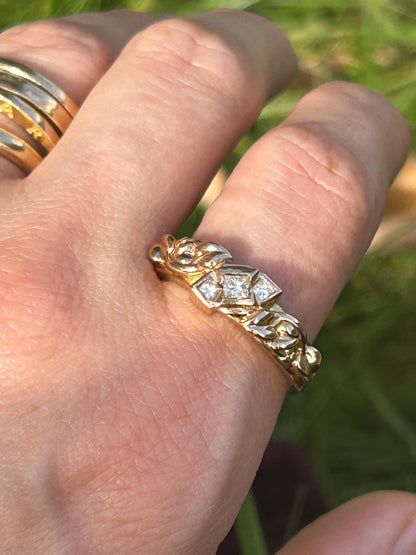 Vintage Clogau Rare Limited Edition 18ct Yellow Gold Diamond 0.30 Carat Ring UK N/ US 7