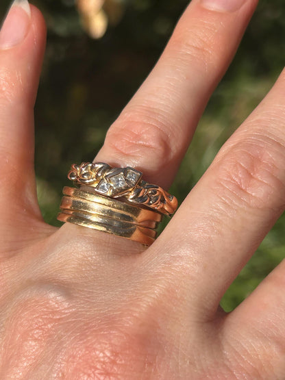 Vintage Clogau Rare Limited Edition 18ct Yellow Gold Diamond 0.30 Carat Ring UK N/ US 7