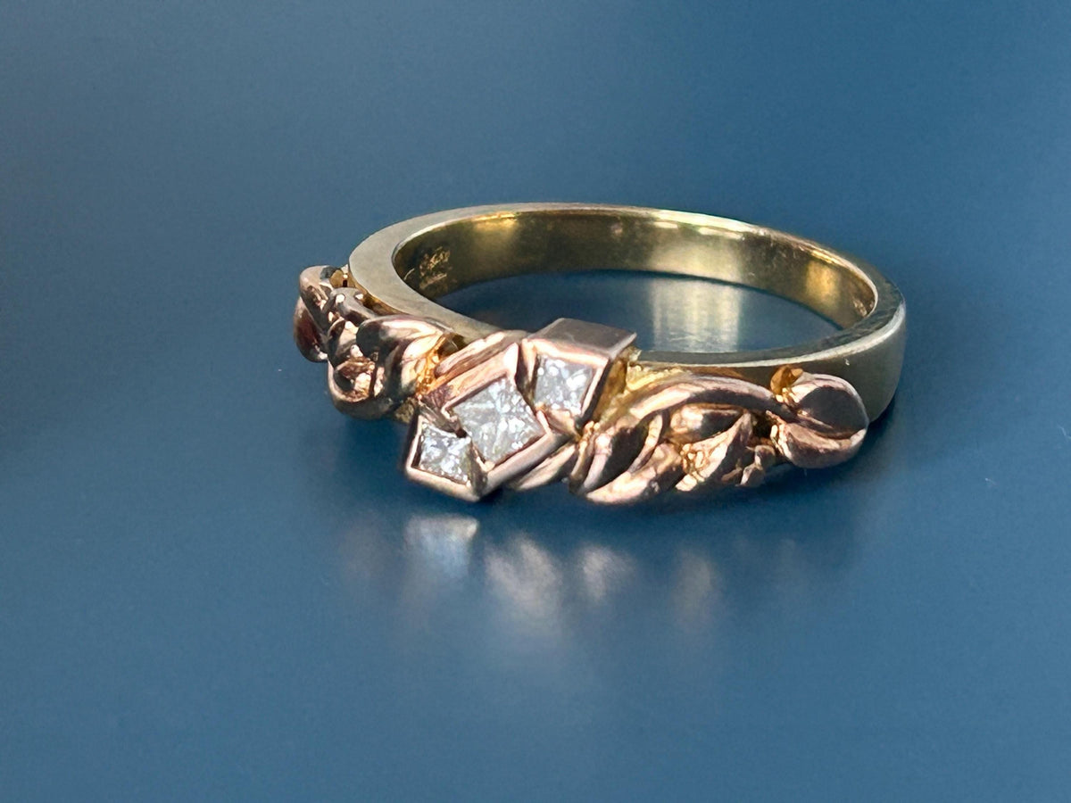 Vintage Clogau Rare Limited Edition 18ct Yellow Gold Diamond 0.30 Carat Ring UK N/ US 7
