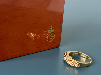 Vintage Clogau Rare Limited Edition 18ct Yellow Gold Diamond 0.30 Carat Ring UK N/ US 7