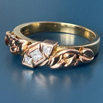 Vintage Clogau Rare Limited Edition 18ct Yellow Gold Diamond 0.30 Carat Ring UK N/ US 7