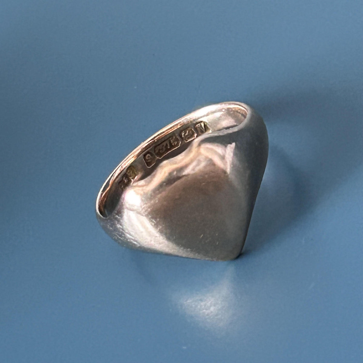 Antique 1920 9ct Rose Gold Solid Shield Ring UK N US 7