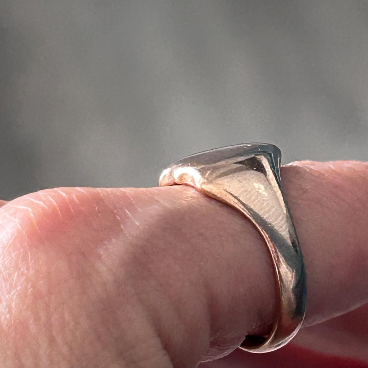 Antique 1920 9ct Rose Gold Solid Shield Ring UK N US 7
