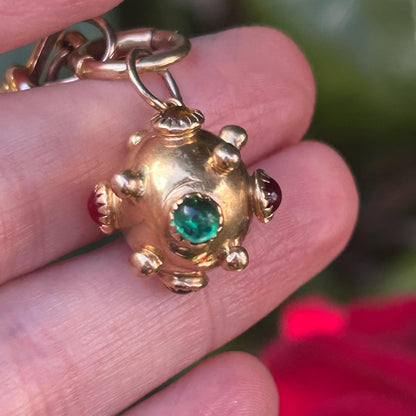 Mid-Century 18ct Sputnik Charm Multi Gems - Vintage Jewellery