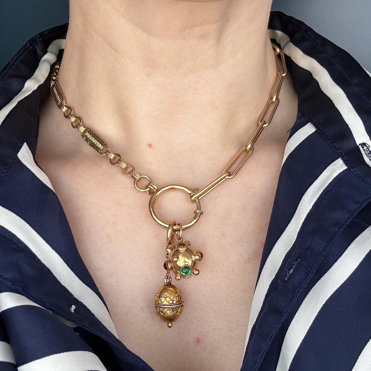 Mid-Century 18ct Sputnik Charm Multi Gems - Vintage Jewellery