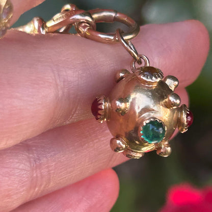 Mid-Century 18ct Sputnik Charm Multi Gems - Vintage Jewellery