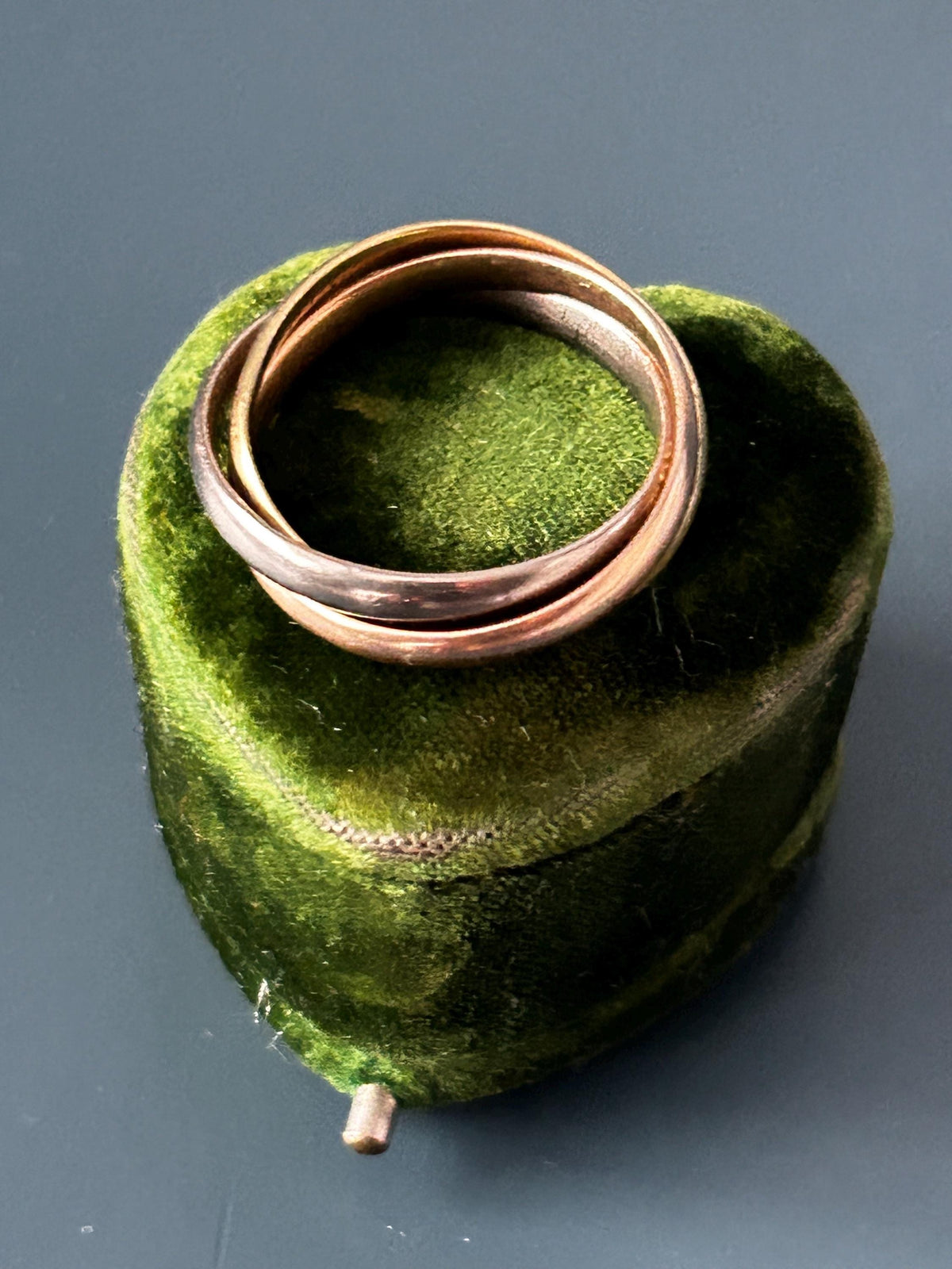 Mid century 1974 18ct gold tri colour russian band, size u / us 10 - Wedding Band