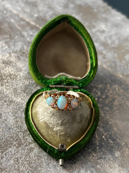 Edwardian Opal and Diamond Trilogy Ring UK N / US 7