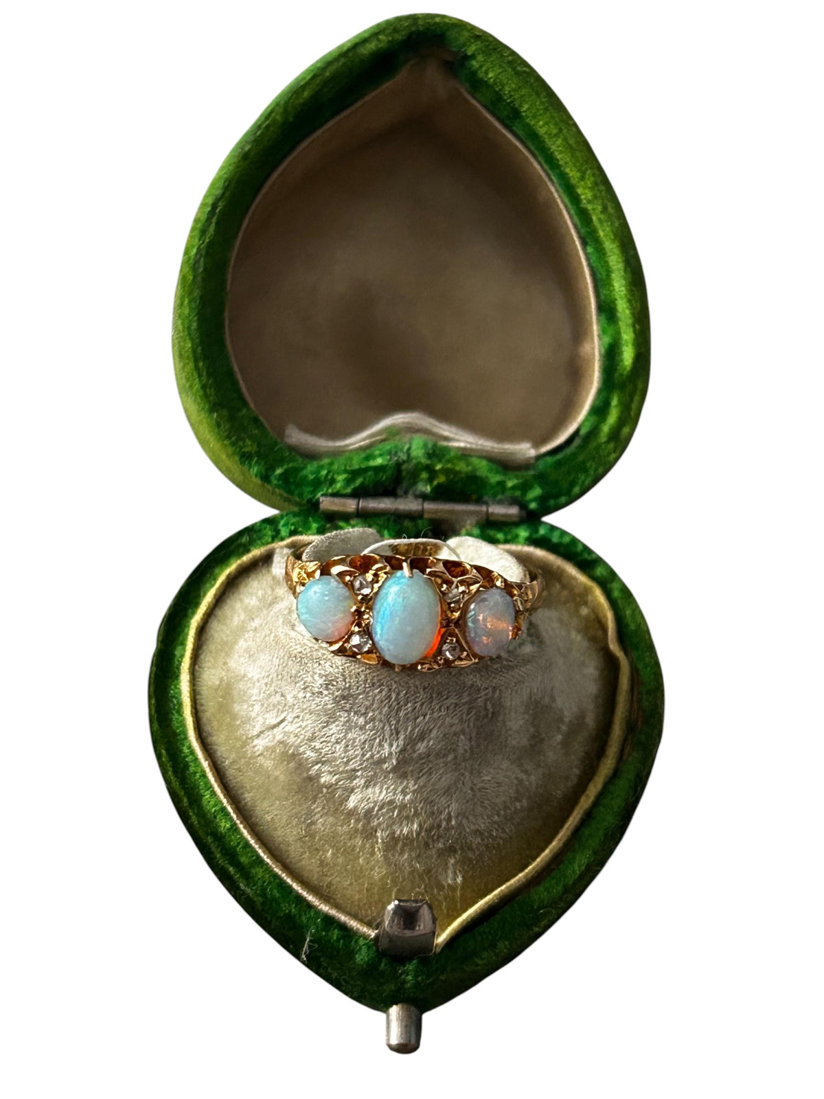 Edwardian Opal and Diamond Trilogy Ring UK N / US 7