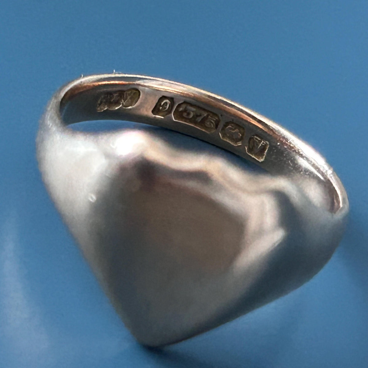 Antique 1920 9ct Rose Gold Solid Shield Ring UK N US 7