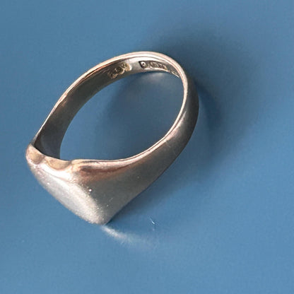 Antique 1920 9ct Rose Gold Solid Shield Ring UK N US 7
