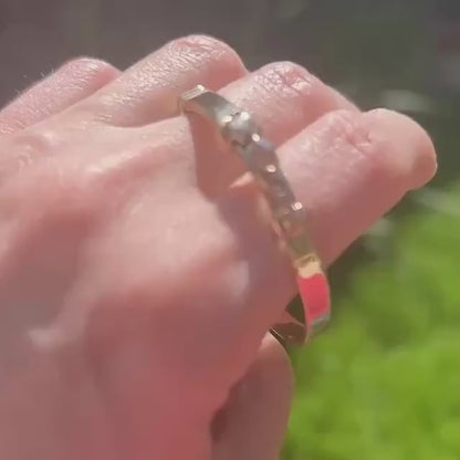 Vintage Clogau 9ct Gold Baby Bangle Expanding Tree of Life with Diamond - Christening Jewelry, Baby Shower Gift