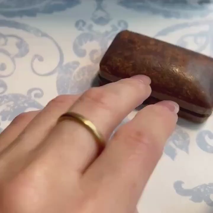 Antique 22ct Gold Wedding Band: Birmingham 1886 Victorian Ring, Size 6, beautiful old gold slim band ring, English hallmarked jewelry