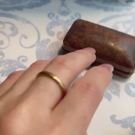 Antique 22ct Gold Wedding Band: Birmingham 1886 Victorian Ring, Size 6, beautiful old gold slim band ring, English hallmarked jewelry