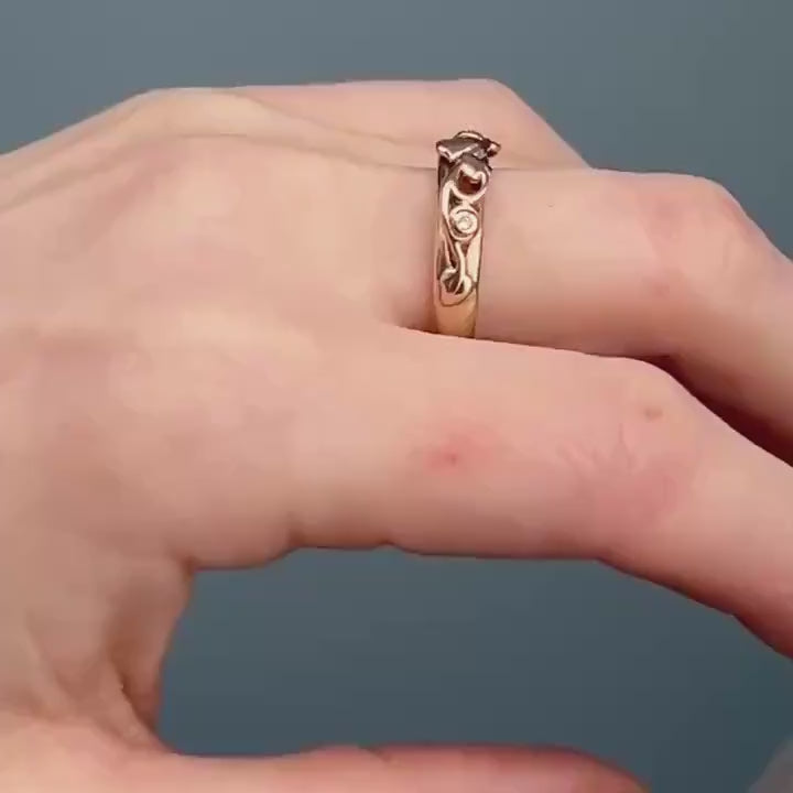 Clogau Tree of Life Band with Rose and Yellow Gold and Diamonds UK Size M 1/2 US: 6.5