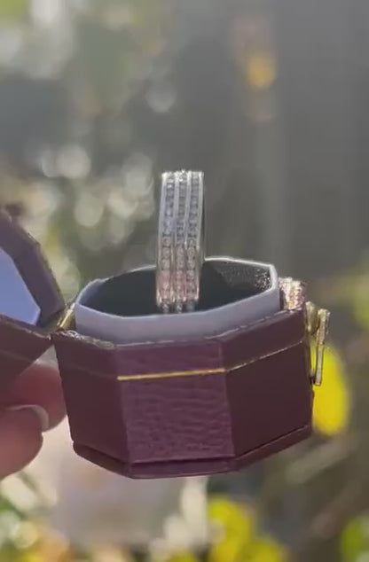 Vintage 18ct 750 Eternity Ring - Pave Real Diamonds White Gold Full Eternity Band /  Stacking Ring, Unusual Wedding Band Size O / 7.5