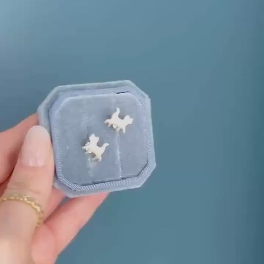 Cute Cat Stud Earrings Sterling Silver | Cute Kitty Earrings | Minimalist Cat Jewelry | Gift for Cat Lovers | Silver Cat Earrings for Women