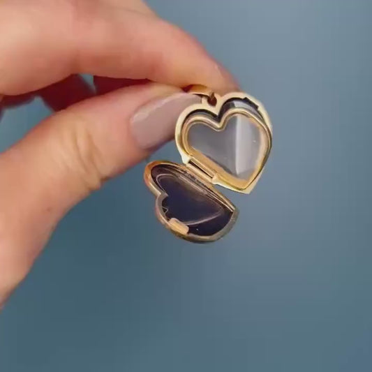 Vintage Heart Photo Locket, 9ct Yellow Gold Ornate Detailing, Keepsake Jewelry, England Assayed Gold Pendant, Unique Heart Memory Jewellery